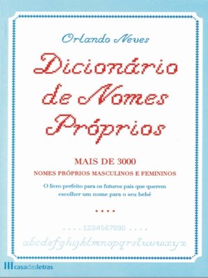 cover image of Dicionário de nomes próprios